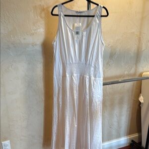 Thakoon White eyelet combo trapeze dress size 12